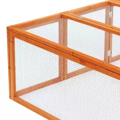 PawHut Wooden Rabbit Hutch Cage 6ft with Wire Mesh, Openable Roof, Play Space for Outdoor, Natural Wood Finish - 7