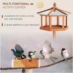 PawHut Wooden Bird Table for the garden Feeding Station, 153Hcm - 6