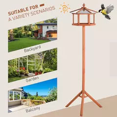 PawHut Wooden Bird Table for the garden Feeding Station, 153Hcm - 4