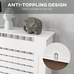 HOMCOM Radiator Cover, Modern MDF White Painted Cabinet with Horizontal Slats for Living Room, Bedroom, 152L x 19W x 81H cm - 6