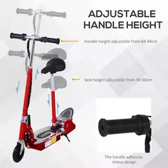 HOMCOM Foldable Electric Scooter for Teens Over 7 years old 12V Battery 120W-Red - 6