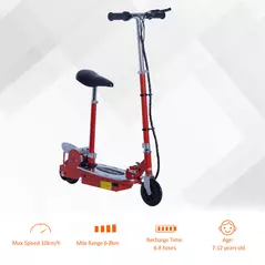 HOMCOM Foldable Electric Scooter for Teens Over 7 years old 12V Battery 120W-Red - 7