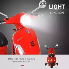 HOMCOM Kids Ride On Motorcycle, 6V, W/LED Lights-Red - 7