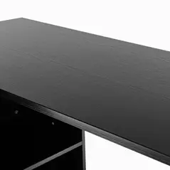 HOMCOM L Shaped Computer Desk, Reversible Home Office Desk with Drawers, File Cabinet and Storage Shelves, Study Table, 117 x 83.5 x 76cm, Black - 9