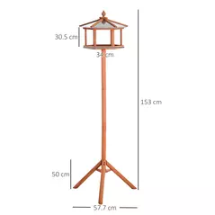 PawHut Wooden Bird Table for the garden Feeding Station, 153Hcm - 3