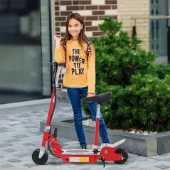HOMCOM Foldable Electric Scooter for Teens Over 7 years old 12V Battery 120W-Red - 2