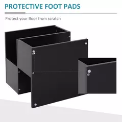 HOMCOM Side Table, Square Coffee Table, Modern End Table with 2 Tier Storage Shelves for Living Room, Bedroom, Black - 6