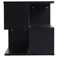 HOMCOM Side Table, Square Coffee Table, Modern End Table with 2 Tier Storage Shelves for Living Room, Bedroom, Black - 9