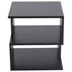 HOMCOM Side Table, Square Coffee Table, Modern End Table with 2 Tier Storage Shelves for Living Room, Bedroom, Black - 8