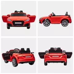 HOMCOM Kids Licensed Audi TT Ride-On Car 12V Battery w/ Remote Suspension Headlights and MP3 Player 3km/h Red - 8