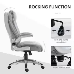 Vinsetto Faux Leather Executive Swivel Office Chair - Grey - 5