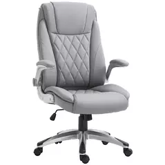 Vinsetto Faux Leather Executive Swivel Office Chair - Grey - 1