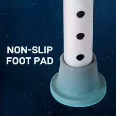 HOMCOM Shower Chair, Height Adjustable Aluminium Shower Stool with Non-Slip Feet for Disabled, Elderly, White - 6