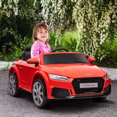 HOMCOM Kids Licensed Audi TT Ride-On Car 12V Battery w/ Remote Suspension Headlights and MP3 Player 3km/h Red - 2