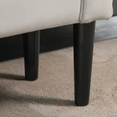 HOMCOM Small Bench, Upholstered Window Seat with Arms and Wooden Legs, Modern Shoe Bench for Entryway, Living Room, Bedroom, Greyish White - 8