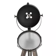 HOMCOM Floor Lamp with Adjustable Tripod for Living Room Bedroom, Vintage Spotlight Reading Lamp with Wood Legs, 115-155cm, Grey - 9