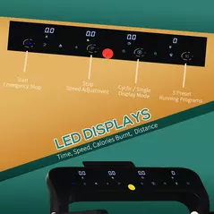 HOMCOM 600W Foldable Steel Motorised Treadmill Running Machine w/ LCD Monitor Black - 7