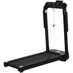 HOMCOM 600W Foldable Steel Motorised Treadmill Running Machine w/ LCD Monitor Black - 1