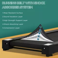 HOMCOM 600W Foldable Steel Motorised Treadmill Running Machine w/ LCD Monitor Black - 6