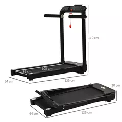 HOMCOM 600W Foldable Steel Motorised Treadmill Running Machine w/ LCD Monitor Black - 3