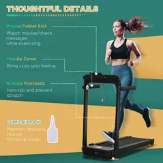 HOMCOM 600W Foldable Steel Motorised Treadmill Running Machine w/ LCD Monitor Black - 5