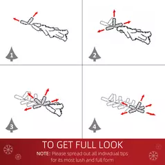 HOMCOM 5ft Snow Artificial Christmas Tree w/ Metal Stand Decorations Home Seasonal Elegant Faux White - 6