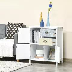 HOMCOM Drawer Table Sideboard Multi-purpose Storage Chest Shabby Chic Entryway Living Room Bedroom Furniture Organizer Unit - 7