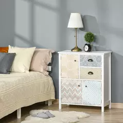 HOMCOM Drawer Table Sideboard Multi-purpose Storage Chest Shabby Chic Entryway Living Room Bedroom Furniture Organizer Unit - 2