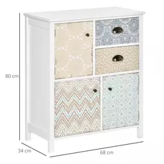 HOMCOM Drawer Table Sideboard Multi-purpose Storage Chest Shabby Chic Entryway Living Room Bedroom Furniture Organizer Unit - 3