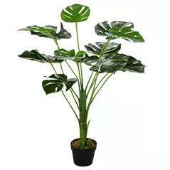 Outsunny Decorative Artificial Monstera Plants in Pot Fake Plants for Home Indoor Outdoor Decor, 85cm - 2