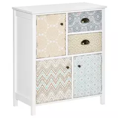 HOMCOM Drawer Table Sideboard Multi-purpose Storage Chest Shabby Chic Entryway Living Room Bedroom Furniture Organizer Unit - 1