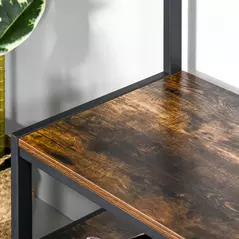 HOMCOM Coat Rack Stand, Free Standing Hall Tree, Coat Stand with Hooks, Bench and Shoe Rack, 100cm x 38.5cm x 185.5cm, Industrial Style, Rustic Brown and Black - 7