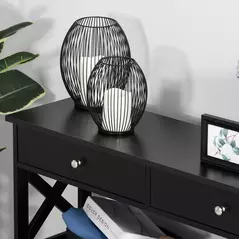 HOMCOM Console Table Side Desk w/ Shelves Drawers Open Top X Support Frame Living Room Hallway Home Office Furniture Black - 8