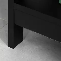 HOMCOM Console Table Side Desk w/ Shelves Drawers Open Top X Support Frame Living Room Hallway Home Office Furniture Black - 7