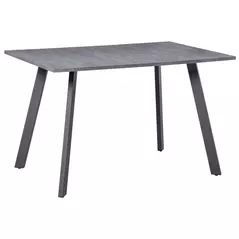 HOMCOM Dining Table, Contemporary Rectangle Kitchen Table with Metal Legs and Spacious Tabletop for Dining Room, Living Room, Dark Grey - 1