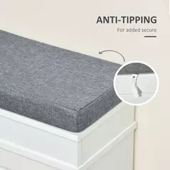 HOMCOM Shoe Storage Bench with Flip Drawers, Shoe Cabinet with Seat Cushion and Adjustable Shelf for Hallway, Entryway, Living Room, Bedroom, White - 7