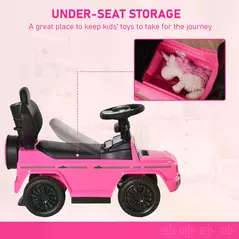 HOMCOM 3 in 1 Kids Children Ride on Push Car Toddler Sliding Car G350 Licensed Walker Foot to Floor Slider Push-Along with Horn Steering Wheel NO POWER Manual, Pink - 6