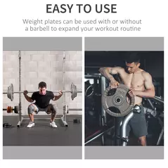 HOMCOM Set of 2 Cast Iron Weight Plates for 2 inch/5cm Hole Dumbbell Handle Bar, 20kg Dumbbell Plates Barbell Weight 2 x 10kg - 6