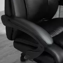 Vinsetto Executive Office Chair for Home, PU Leather Computer Chair, Swivel Desk Chair with Footrest, Wheels, Adjustable Height, Black - 8