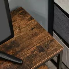 HOMCOM TV Stand Cabinet with 2 Foldable Drawers - Rustic Brown - 9