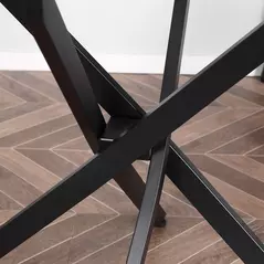 HOMCOM Dining Table with Clear Tempered Glass Top, Round Table with Metal Legs, Modern Kitchen Table for Dining Room Living Room, Black - 9