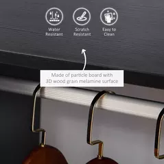 HOMCOM Open Wardrobe on Wheels, Bedroom Wardrobe with Clothes Hanging Rail, 2 Storage Shelves, Mobile Garment Rack for Cloakroom, Hallway, Black - 4