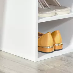 HOMCOM Shoe Storage Bench with Cushion - White - 9