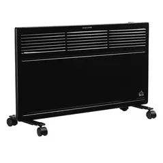 HOMCOM POWER Convector Radiator, Energy Saving Freestanding or Wall-mounted Heating with 2 Heat Settings Safety Cut-Off, Black - 1