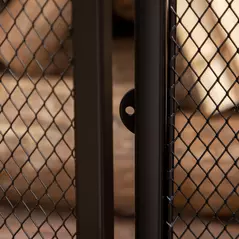 HOMCOM 3-Panel Folding Fireplace Screen with Door, Freestanding Spark Guard, Metal Mesh Fireguard, Black - 8