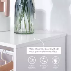 HOMCOM Open Wardrobe on Wheels, Bedroom Wardrobe with Clothes Hanging Rail, 2 Storage Shelves, Mobile Garment Rack for Cloakroom, Hallway, White - 5