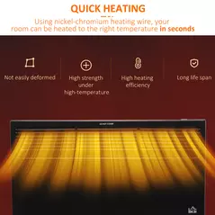 HOMCOM POWER Convector Radiator, Energy Saving Freestanding or Wall-mounted Heating with 2 Heat Settings Safety Cut-Off, Black - 6