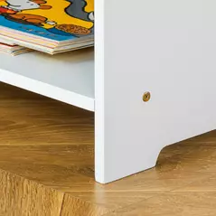 HOMCOM 3 Pcs Kids Table & Chairs Set Mini Seating Furniture Home Playroom Bedroom Dining Room w/ Storage Drawers Safe Corners for 2-4 Years old White - 8