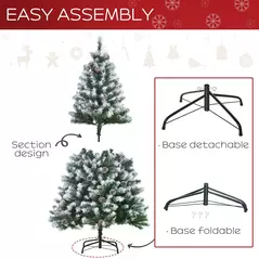 HOMCOM 5FT Artificial Christmas Tree with Pine Cones, Holiday Home Xmas Decoration Automatic Open, Green - 7