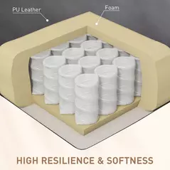 HOMCOM Recliner Armchair, Massage Faux Leather Push Back Reclining Chair with Adjustable Leg Rest, Side Pocket, for Home Living Room Theatre, Brown - 6